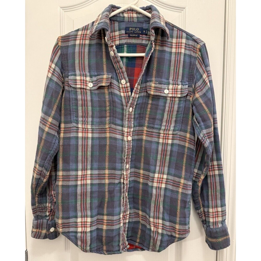 VTG Polo Ralph Lauren Soft Cotton Lined Flannel Work Shirt Mens Small Country